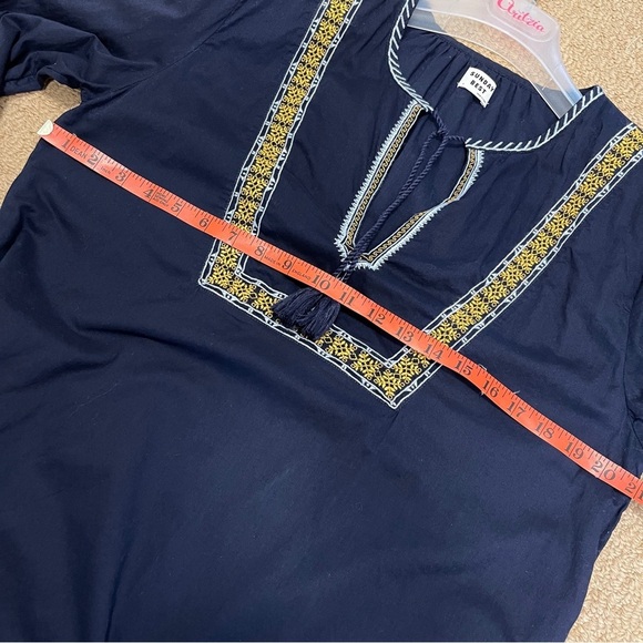 Sunday Best Navy Long Sleeve Dress with Gold Accents - Picture 12 of 12